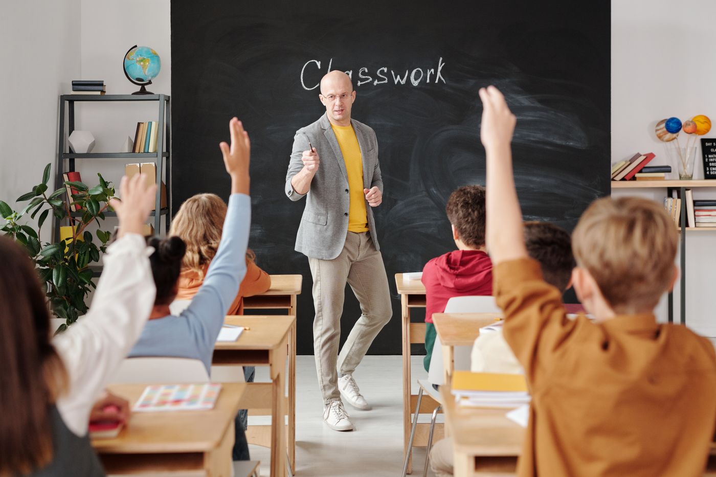Teacher leading an engaged classroom